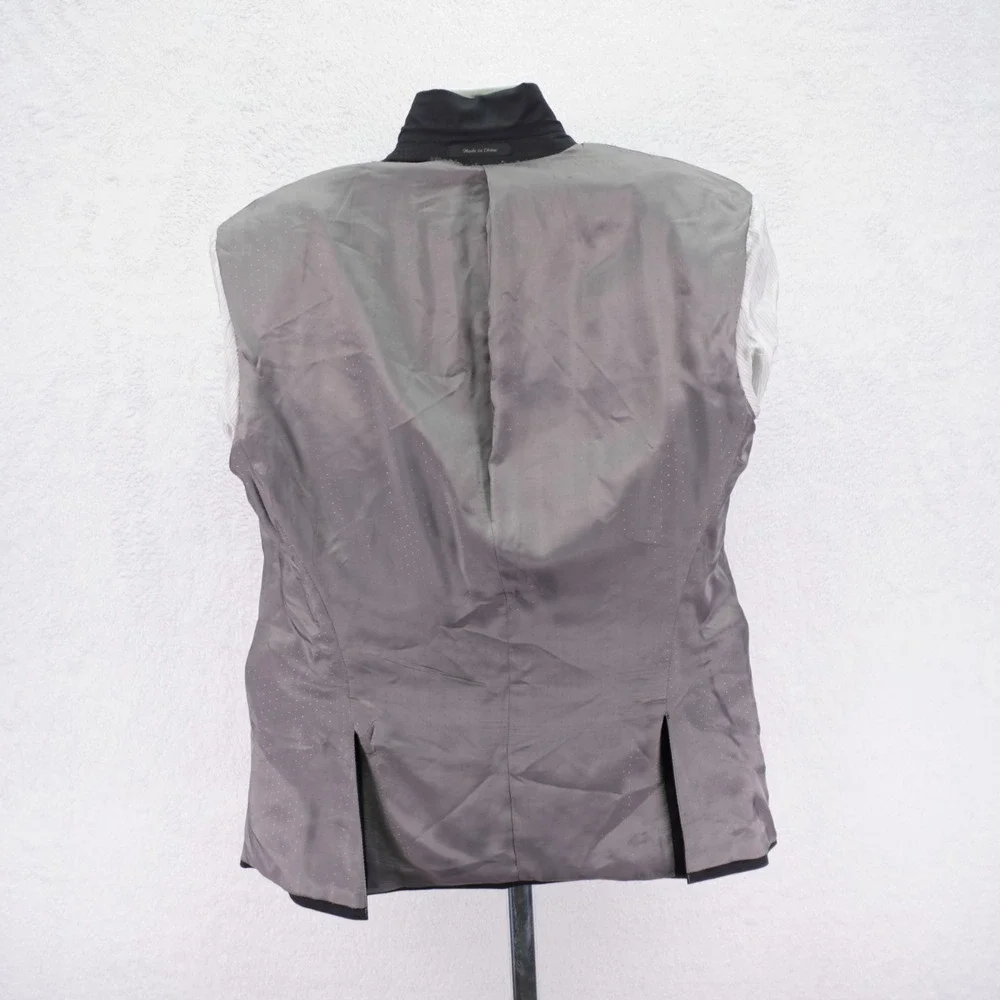 Calvin Klein Textured Wool Blend Blazer 42R Black Gray Birdseye‎